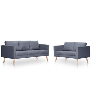 vidaXL s&oacute;fasett 2ja s&aelig;ta og 3ja s&aelig;ta d&uacute;kur d&ouml;kkgr&aacute;r