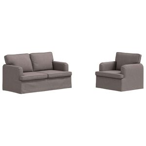 vidaXL S&oacute;fasett 2 pcs M&oacute;gr&aacute;r 144 x 80 x 85 cm d&uacute;kur