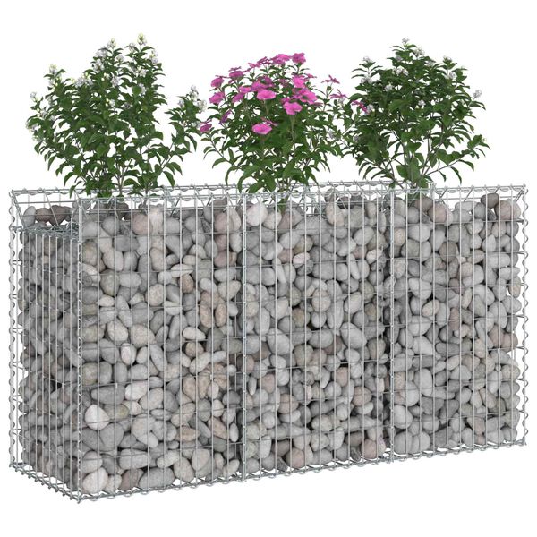 vidaXL Gabion h&aelig;kka&eth; r&uacute;m Silfur 150 x 50 x 80 cm Galvaniserad st&aacute;l