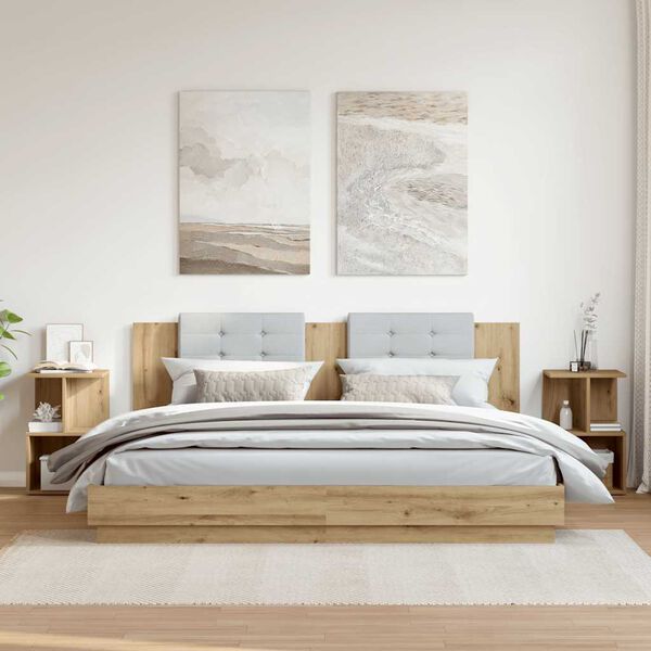 vidaXL n&aacute;ttbor&eth;ssk&aacute;par 2 stk Artisan Oak 35x35x55 cm Hanna&eth;ur vi&eth;ur