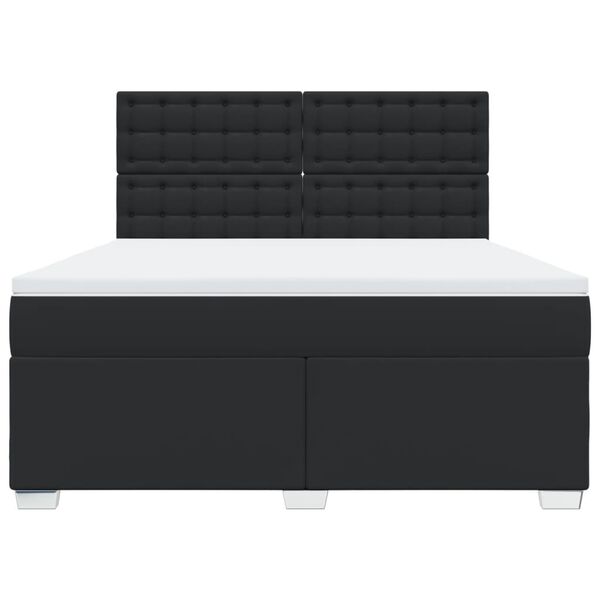 vidaXL H&oacute;lfa&eth; Springr&uacute;m me&eth; D&yacute;nu Svart 180x200 cm Gervile&eth;ur