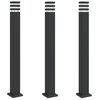 vidaXL Fr&iacute;standandi &Uacute;tilj&oacute;s 3stk 110 cm Svart &Aacute;l