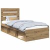 vidaXL Ramsv&iacute;k me&eth; h&ouml;fu&eth;gafl Listama&eth;ur Eik 75 x 190 cm Solid furuhikk