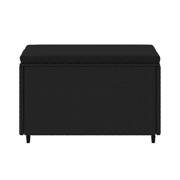 vidaXL Ggarðfótpúði með Sessu Svört Pólýrattan