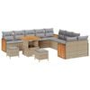 vidaXL Gar&eth;s&oacute;fa sett me&eth; p&uacute;&eth;i 17 pcs Beige og lj&oacute;sgr&aacute;r p&oacute;l&yacute;rattan