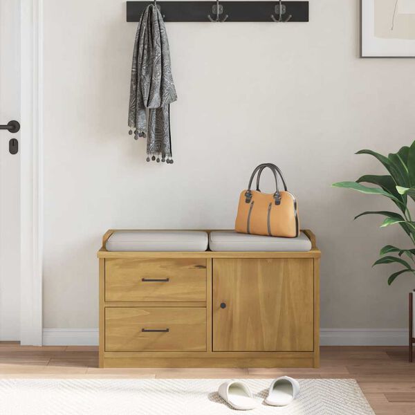 vidaXL Gangbekkur SANDNES 87x40x50 cm Gegnheil Fura