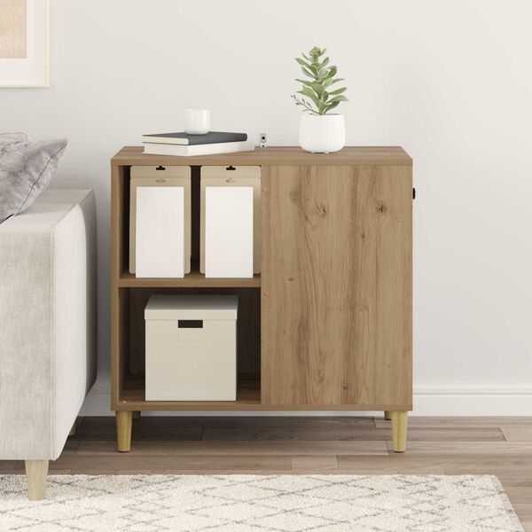 vidaXL Katta h&uacute;s Listama&eth;ur Eik 72 x 42.5 x 70 cm Samsettur vi&eth;ur