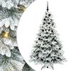 vidaXL Gervi j&oacute;latr&eacute; me&eth; 300 LED me&eth; standi Hv&iacute;tt 180 cm PE og PVC