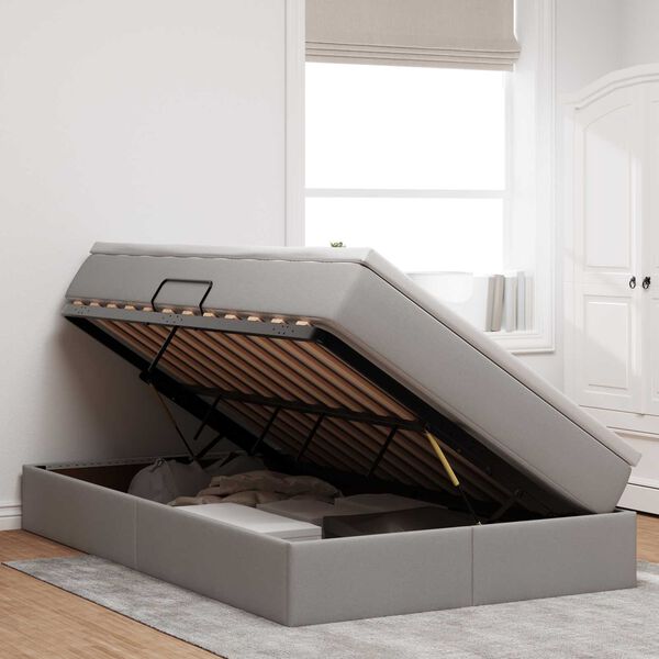 vidaXL R&uacute;m me&eth; geymslur&yacute;mi og d&yacute;nu M&oacute;gr&aacute;r 120 x 190 cm P&oacute;l&yacute;ester