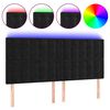 vidaXL LED h&ouml;fu&eth;gafl Svart 160x5x118/128 cm Flauel