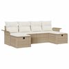 vidaXL Gar&eth;s&oacute;fa sett me&eth; p&uacute;&eth;i 6 pcs Drapplita&eth;ur Poly rattan