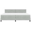 vidaXL LED Box Spring R&uacute;m me&eth; d&yacute;nu Lj&oacute;sgr&aacute;r 200 x 200 cm Flauel