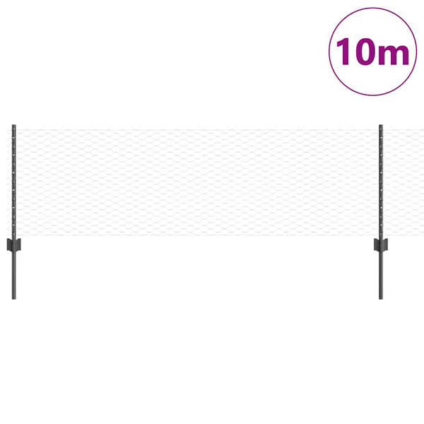 vidaXL Gir&eth;ing me&eth; p&oacute;st Gr&aacute;r 0,6 x 10 m St&aacute;l og PVC