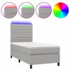 vidaXL H&oacute;lfa&eth; Springr&uacute;m me&eth; D&yacute;nu&LED Lj&oacute;sgr&aacute;tt 90x190 cm Tauefni