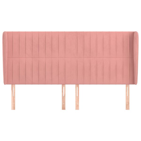 vidaXL H&ouml;f&eth;agafl me&eth; Eyrum 203x23x118/128 cm Bleik Flauel