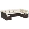 vidaXL S&oacute;fasett me&eth; p&uacute;&eth;i 9 pcs Br&uacute;nn p&oacute;l&yacute;rattan
