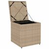 vidaXL Koddabox með geymslu Drapplitaður 50 x 50 x 50 cm pólýrattan