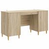 vidaXL Skrifbor&eth; Sonoma eikarlitur 142,5 x 50 x 75 cm Samsettur vi&eth;ur