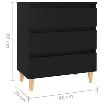 vidaXL Skenkur Svartur 60x35x69 cm Samsettur Viður