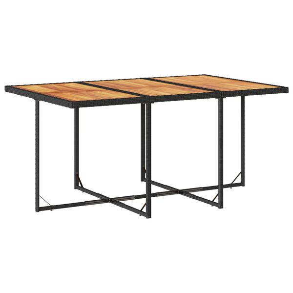 vidaXL 7 Hluta Gar&eth;bor&eth;stofusett me&eth; Sessum Svart P&oacute;l&yacute;rattan