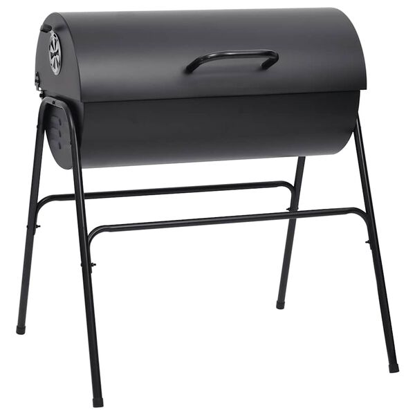 vidaXL tunnugrill með 2 grillristum Svart 80x95x90 cm Stál