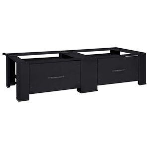 vidaXL tvöfaldur þvottavélastálmur með skúffum, hvítur