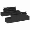 vidaXL Gar&eth;s&oacute;fa sett me&eth; p&uacute;&eth;i me&eth; geymslu 8 pcs Svartur p&oacute;l&yacute;rattan