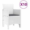 vidaXL Garður borðsett 11 pcs Hvítt Polt rattan