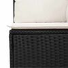 vidaXL 2 stykki garðsófasett með púðum Black Poly Rattan Acacia