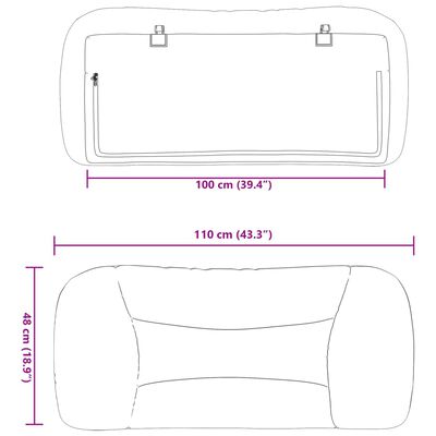 vidaXL Höfðagaflspúði Dökkgrár 100 cm Efni