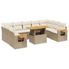 vidaXL 10 Hluta Gar&eth;s&oacute;fasett me&eth; Sessum Drappa&eth; P&oacute;l&yacute;rattan