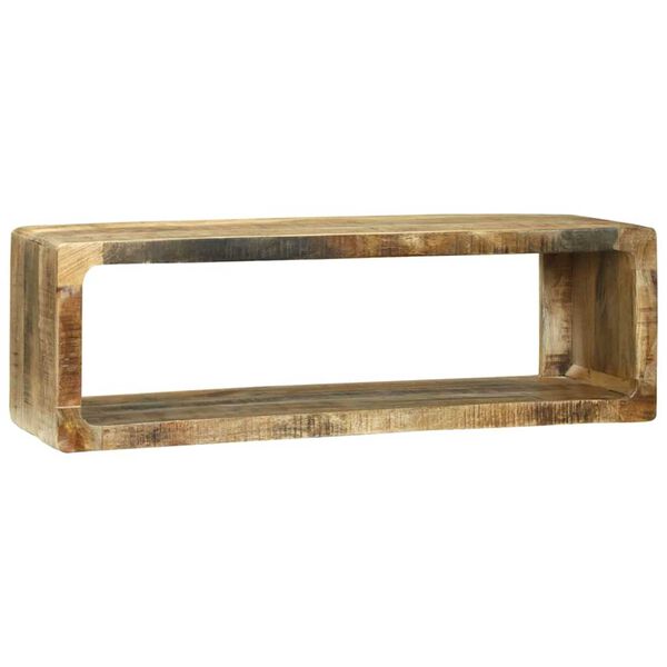 vidaXL Sjónvarpsskápasett með hillu 3 pcs Brúnn Gegnheill mangóviður