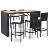 vidaXL 7 Stk &Uacute;tibarsett me&eth; Sessum Polyrattan svart