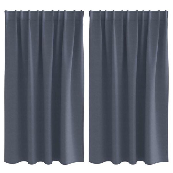 vidaXL Svartgard&iacute;nur me&eth; hringjum 2 pcs Antras&iacute;t 140 x 140 cm