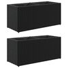 vidaXL Gr&oacute;&eth;urker me&eth; 2 Pottum 2 stk Svart 72x30x32 cm P&oacute;l&yacute;rattan