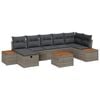 vidaXL Gar&eth;s&oacute;fa sett me&eth; p&uacute;&eth;i 8 pcs Gr&aacute;r p&oacute;l&yacute;rattan