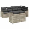 vidaXL Gar&eth;s&oacute;fa sett me&eth; geymslu 7 pcs Lj&oacute;sgr&aacute;r Poly rattan