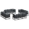 vidaXL Gar&eth;s&oacute;fa sett 12 pcs Svartur metal
