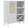 vidaXL Skenkur SENJA Rattan Hv&iacute;tt 90x40x112 cm Gegnheil Fura