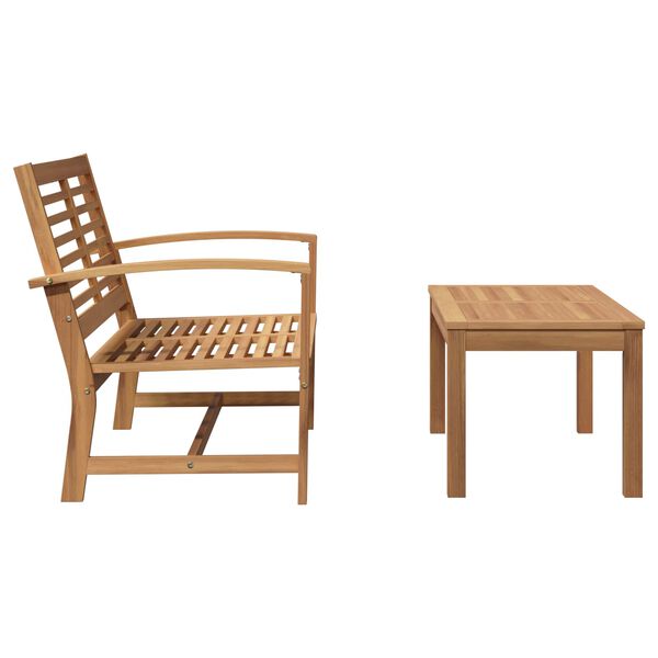 vidaXL Bekkur 2 pcs Br&uacute;nn Solid teak vi&eth;ur