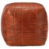 vidaXL Gólfpúði Gulbrúnn 40x40x40 cm Ekta Geitaleður