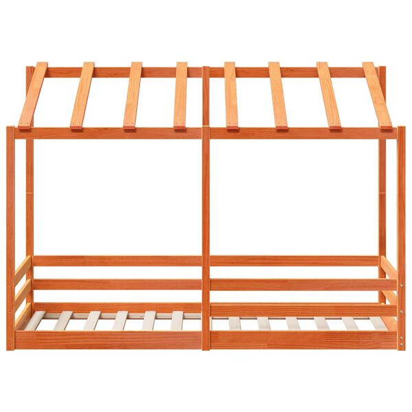 vidaXL R&uacute;mhiminn &aacute; Barnar&uacute;m Vaxbr&uacute;nn 75x190 cm Gegnheil Fura