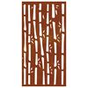 vidaXL Veggskreyting &iacute; Gar&eth;inn 105x55 cm Corten St&aacute;l Bambush&ouml;nnun