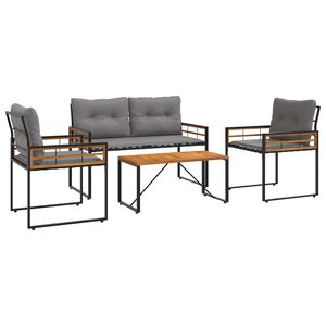 vidaXL Utandyra h&uacute;sgagna sett me&eth; p&uacute;&eth;i 4 pcs Lj&oacute;sgr&aacute;r