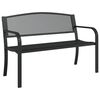 vidaXL Gar&eth;bekkur 119 cm Svartur St&aacute;l