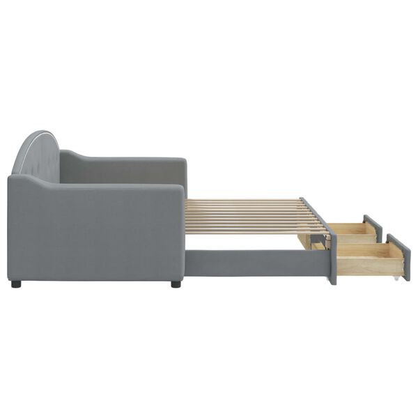 vidaXL Svefns&oacute;fi me&eth; Hj&oacute;lapl&ouml;tu og Sk&uacute;ffum Lj&oacute;sgr&aacute;r 80x200 cm Efni