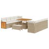 vidaXL Gar&eth;s&oacute;fa sett me&eth; p&uacute;&eth;i 11 pcs Beige og krem