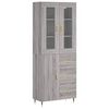 vidaXL H&aacute;r Sk&aacute;pur Gr&aacute;r Sonoma 69,5x34x180 cm Samsettur Vi&eth;ur