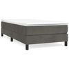 vidaXL H&oacute;lfa&eth; Springr&uacute;m me&eth; D&yacute;nu Gr&aacute;tt 90x190 cm Flauel