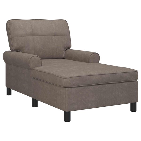 vidaXL Chaise Lounge me&eth; p&uacute;&eth;i Gr&aacute;r 91 x 157 x 91 cm Gervile&eth;ur